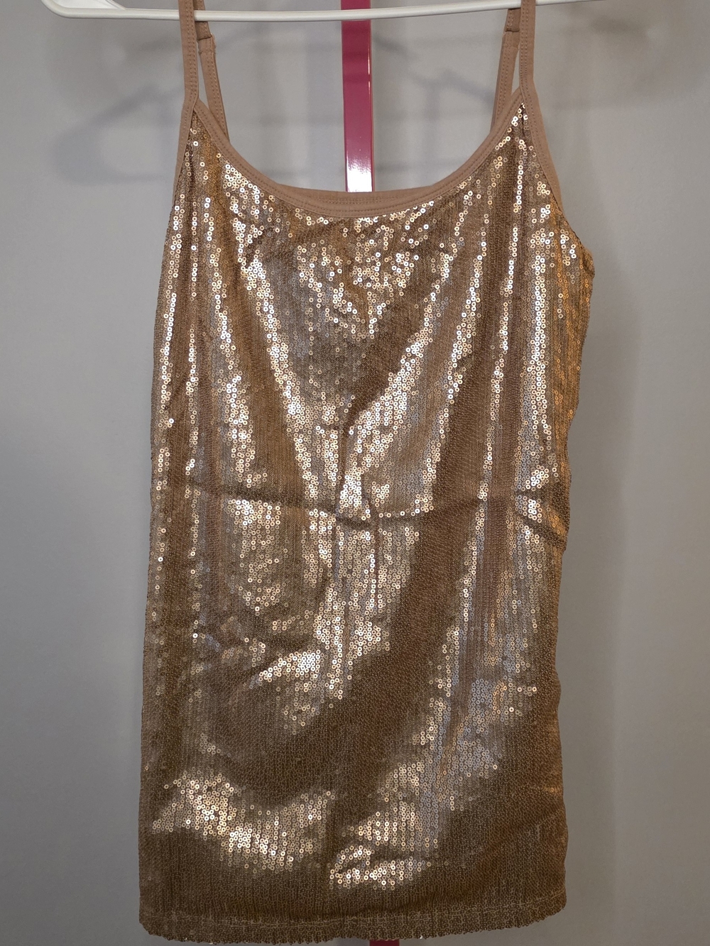 torrid Sz1 Champagne Sequin Scoop Neck Tank Top